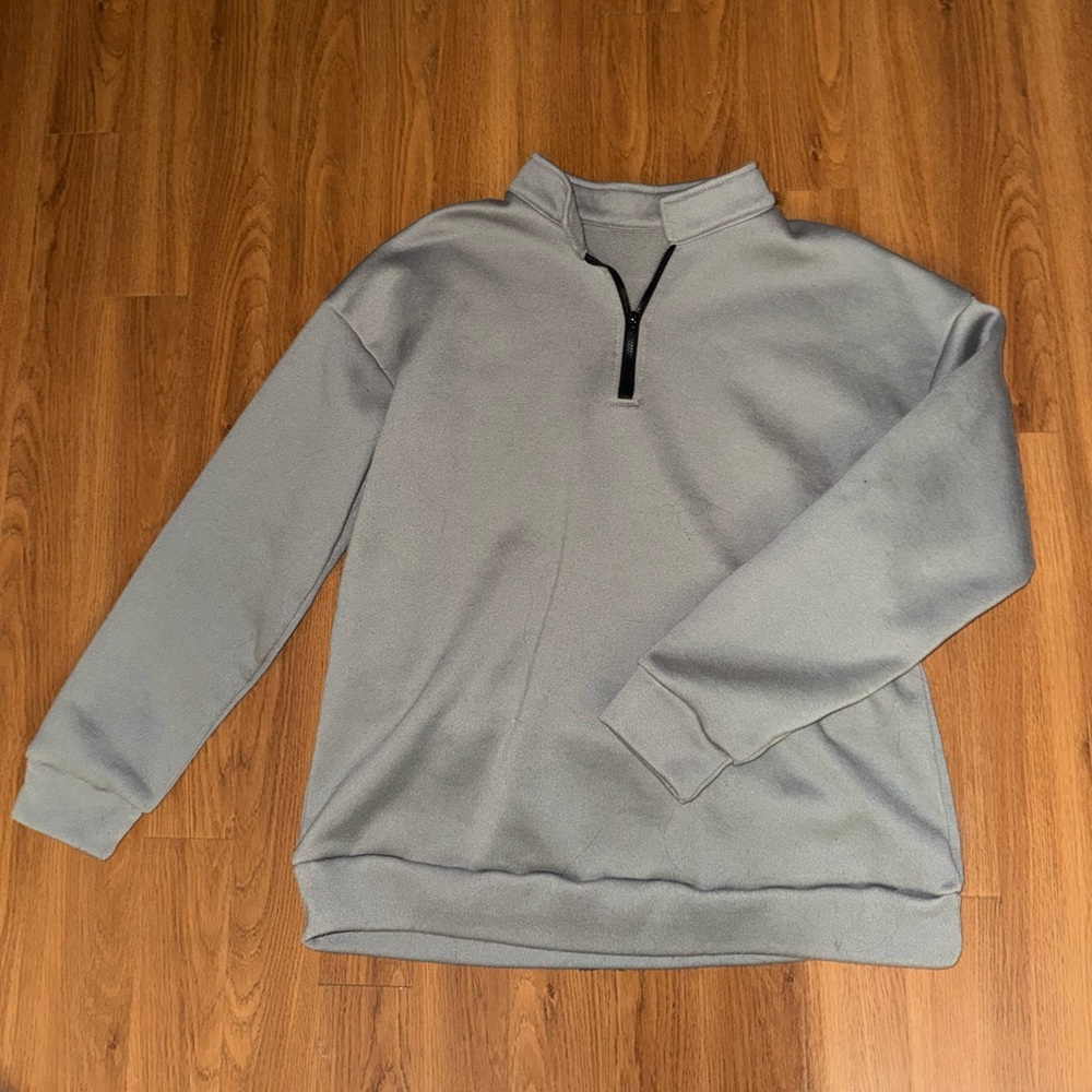 Men's Gray Quarter-Zip Sweater